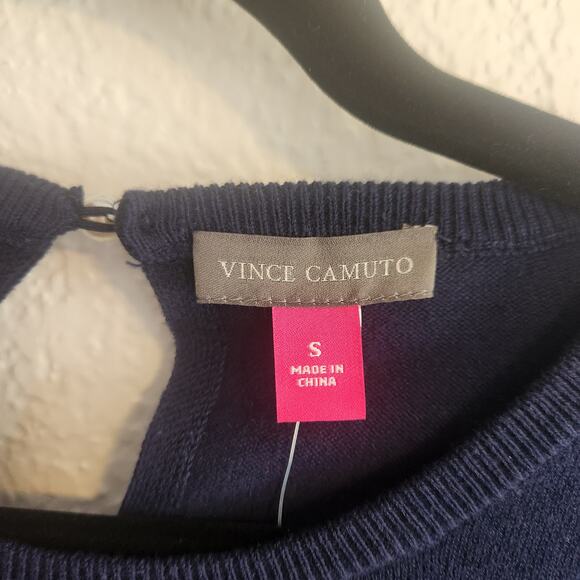 Vince Camuto Women's Size Small‎ Navy Short Sleeve Sweater NWT - Picture 3 of 7